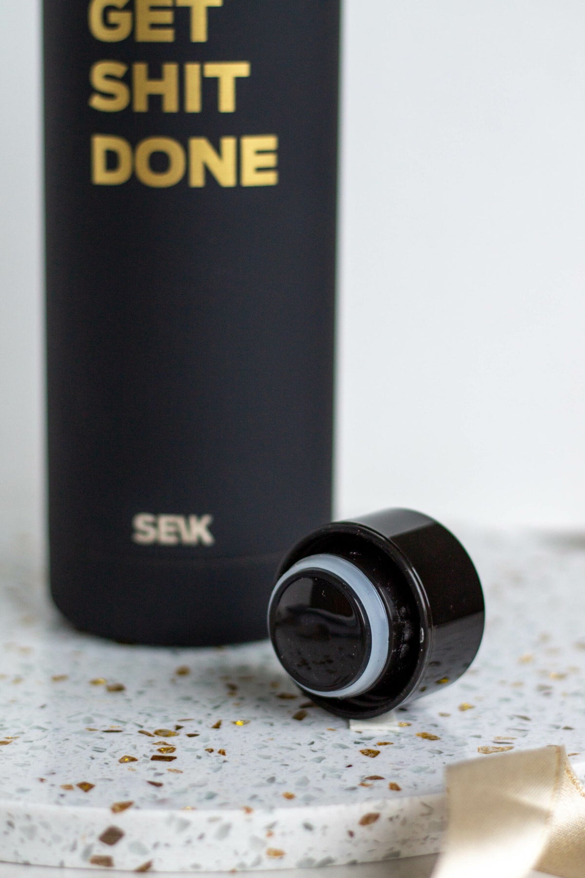 SEIK water bottle / thermos - Get shit done - black 500 ml steel