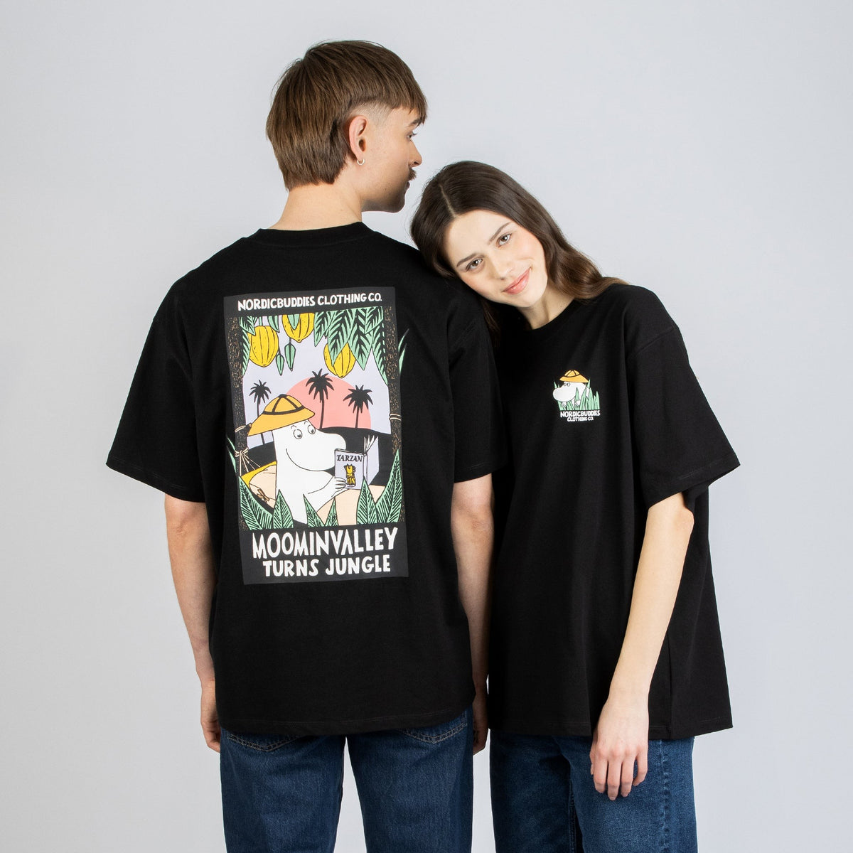 Moomin Jungle Heavy Unisex T-shirt - Black