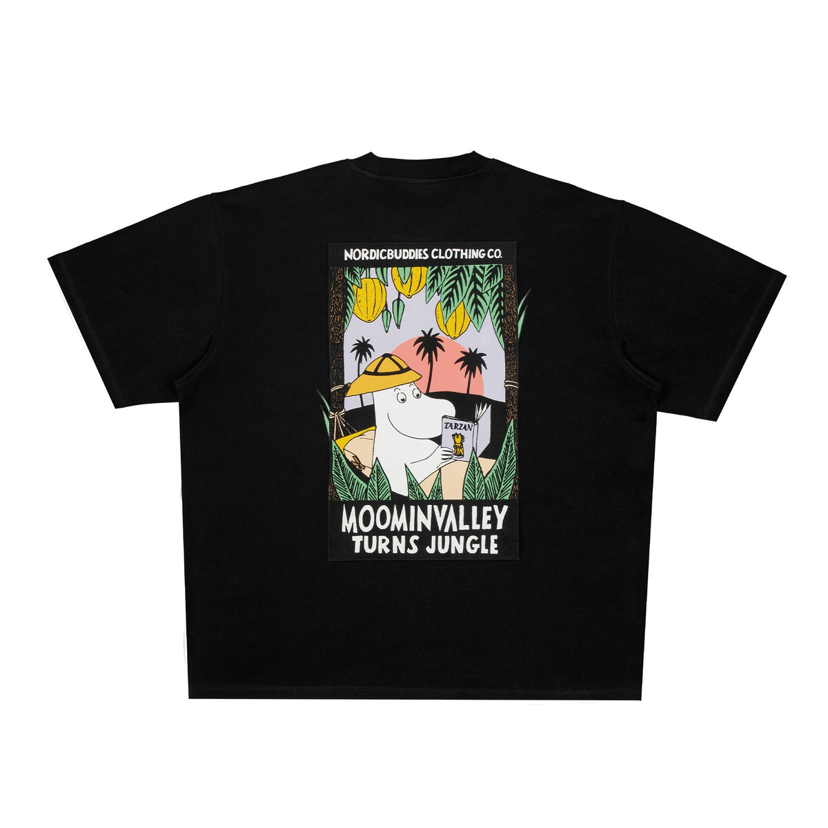 Moomin Jungle Heavy Unisex T-shirt - Black