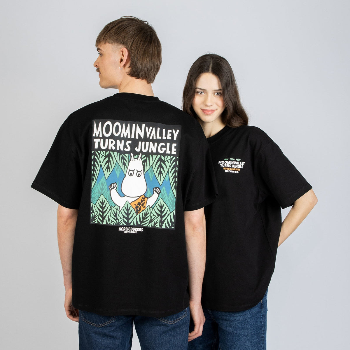 Moomintroll Jungle Heavy Unisex T-shirt - Black
