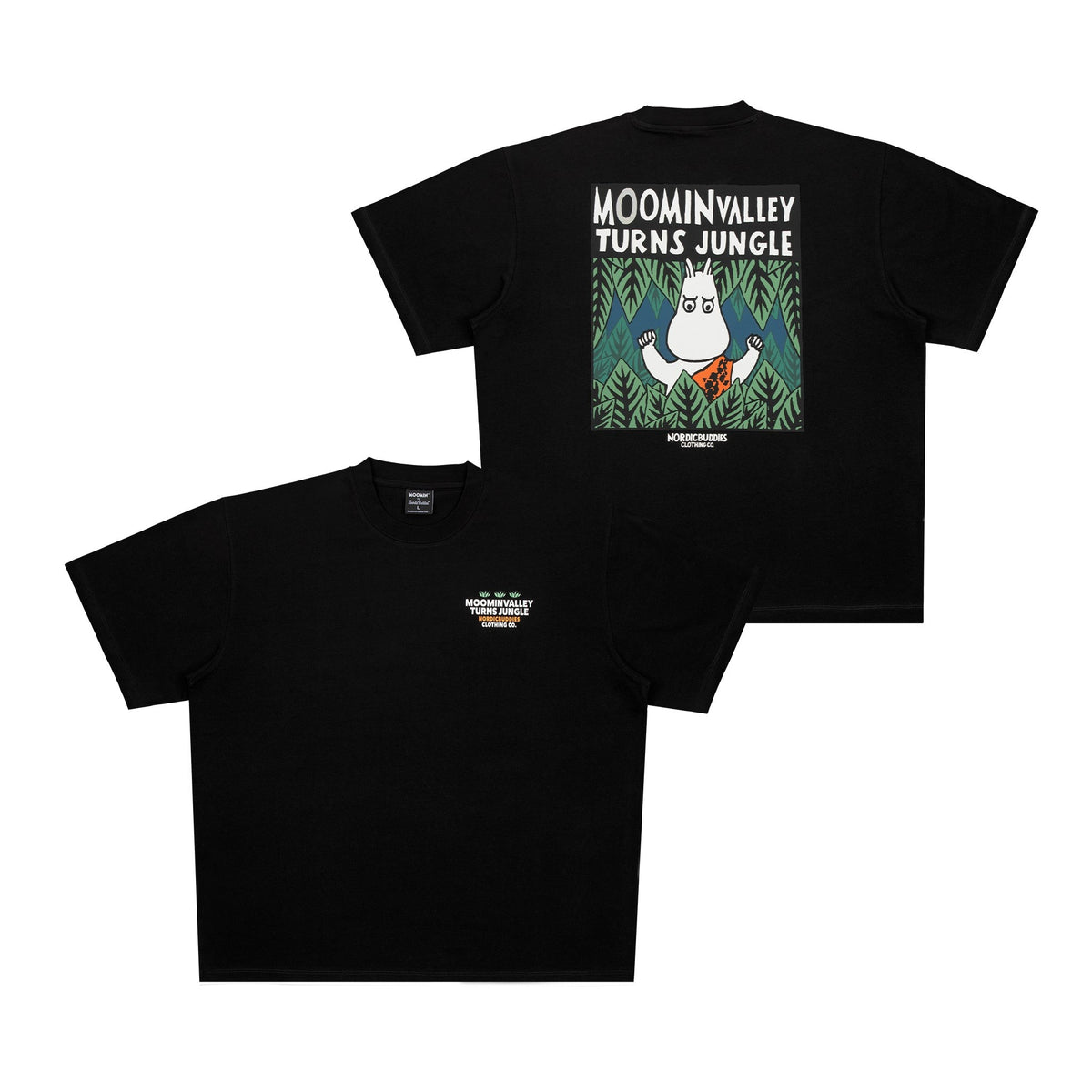 Moomintroll Jungle Heavy Unisex T-shirt - Black